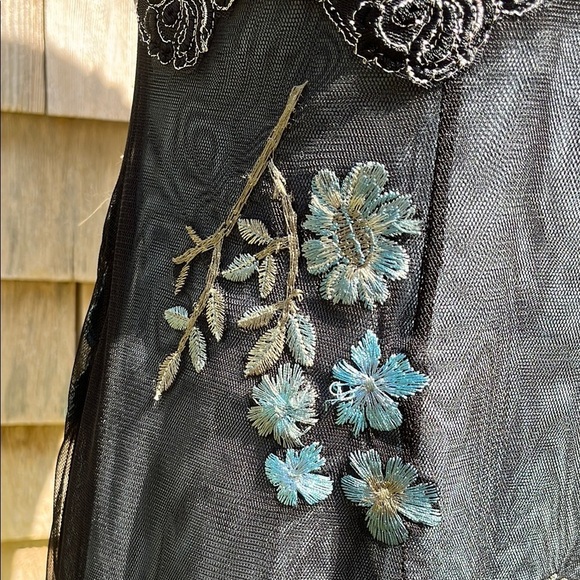 NWT Adriana Papell lace embroidered net sheer dress- gown- Size 10 - Picture 3 of 17